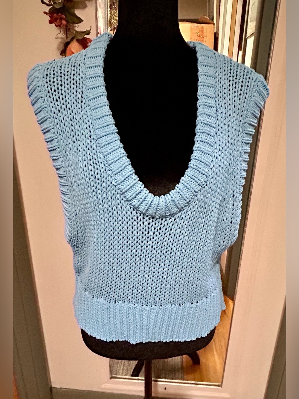 BiBi Sky Blue V-Neck Sleeveless Knit Vest- XL Plus- NWOT